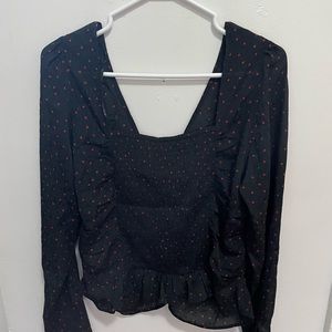 Top black with red hearts